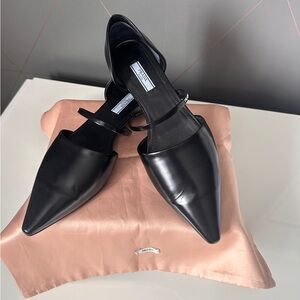 Prada Black Pointed Flats